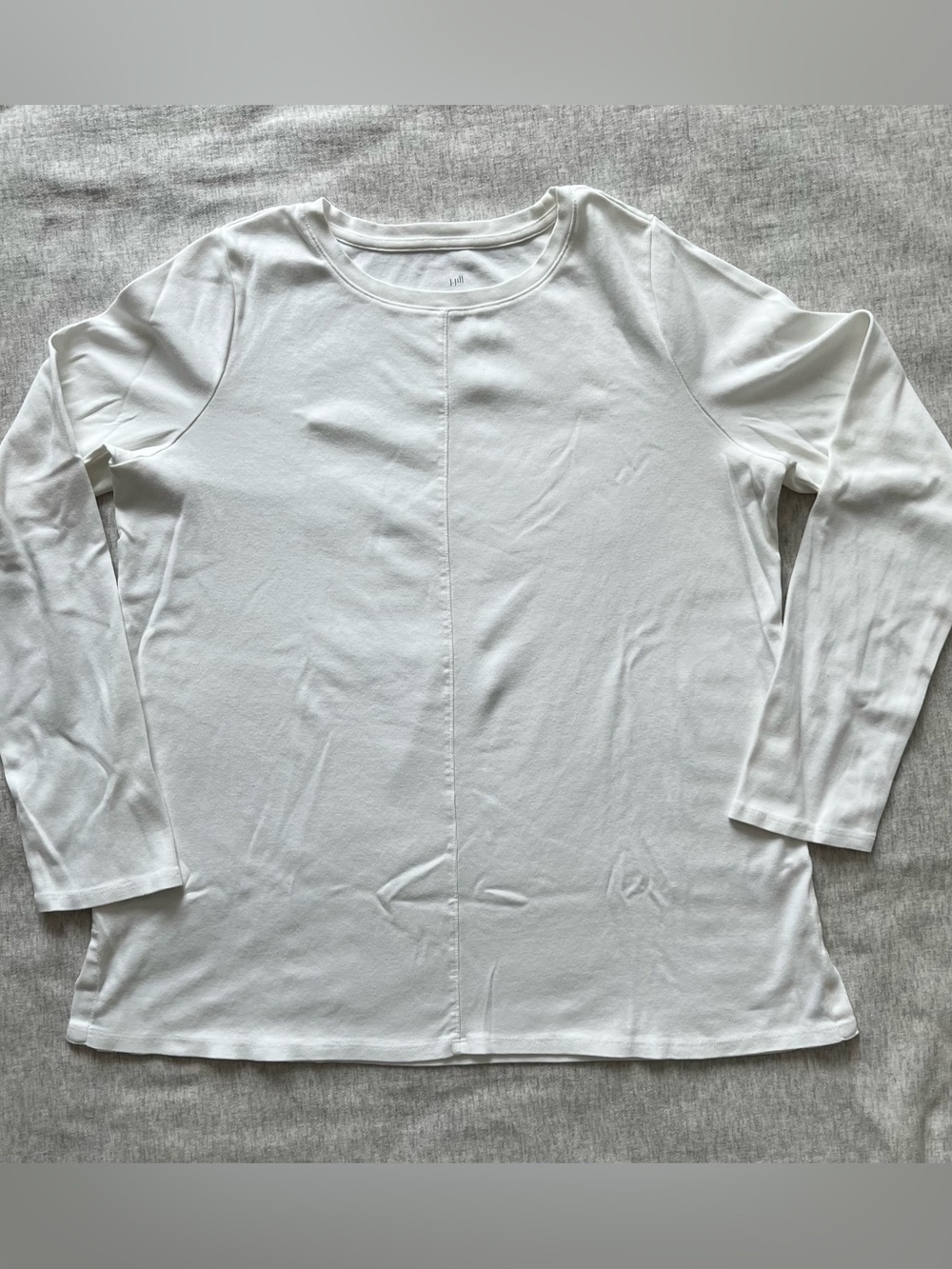 J. Jill White Long-Sleeve Pima Crew-Neck Tee